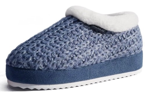 Kuailu blue knitted - blue, platform