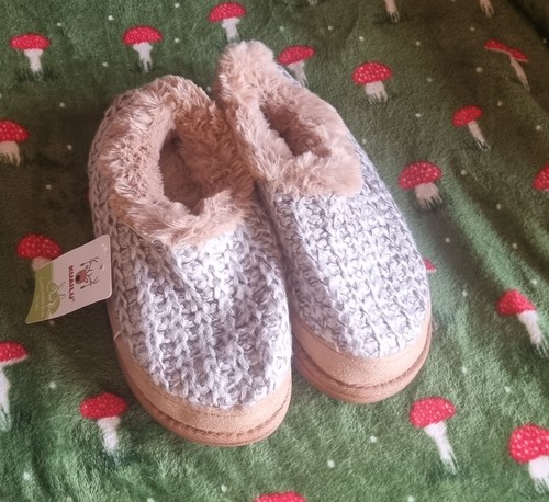 Ladies slippers knitted top - ladies,
