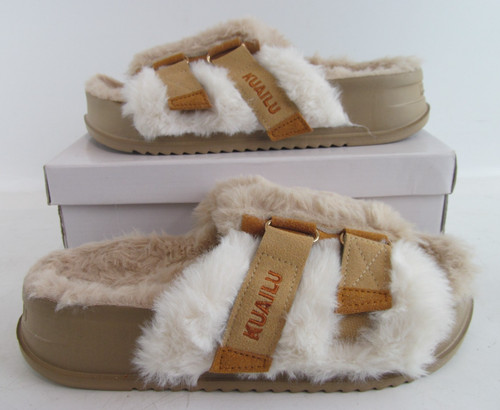 Kuailu women faux fur beige - kuailu, women's